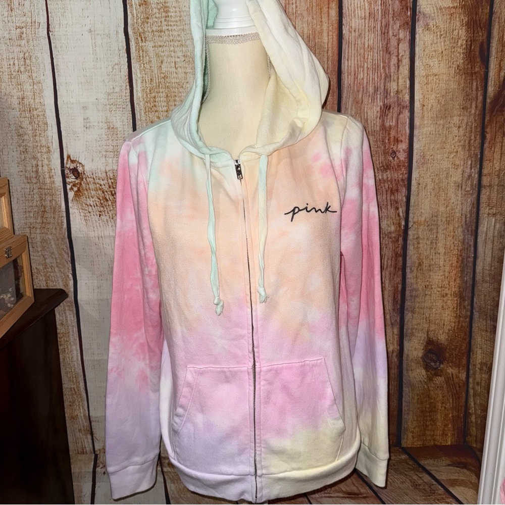 🆕NWT PINK Victoria's Secret Pastel Zip-Up Hoodie size Medium